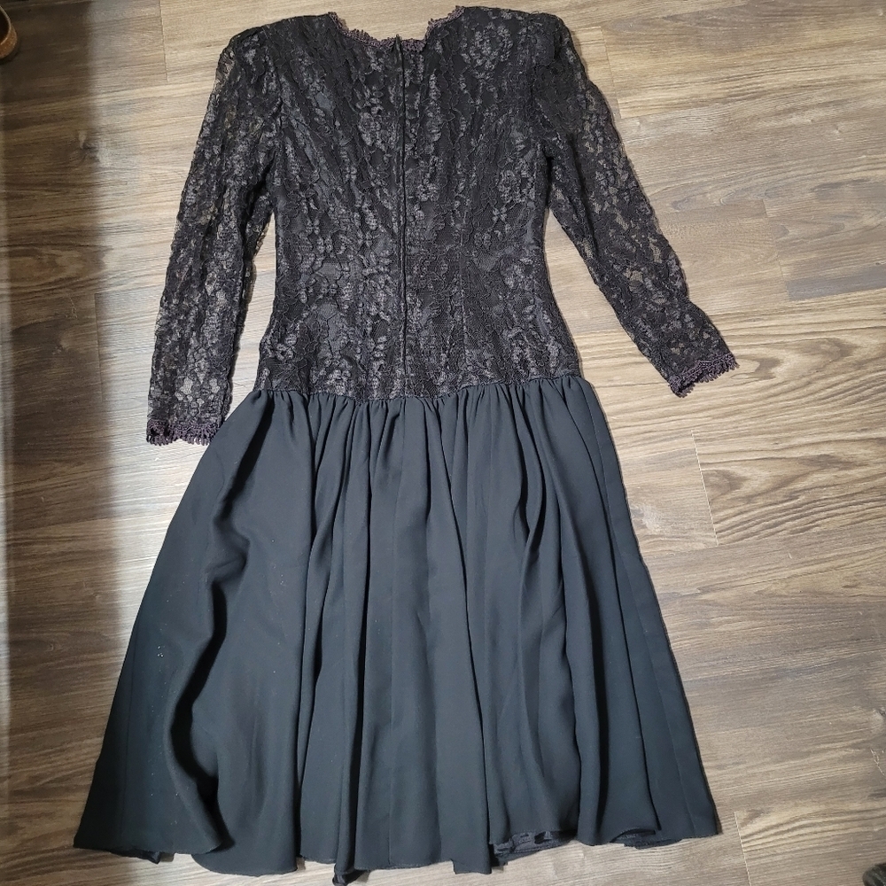 Vintage CHERYL KAYE Women's Dress Size S Black Lace Witchy Bella Elena Prairie - Picture 2 of 6